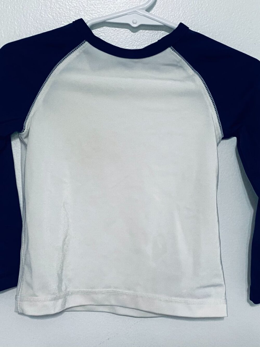 Rashguard Swim Shirt 18-24 Mo Old Navy UV Protection White/Blue Long Sleeve EUC